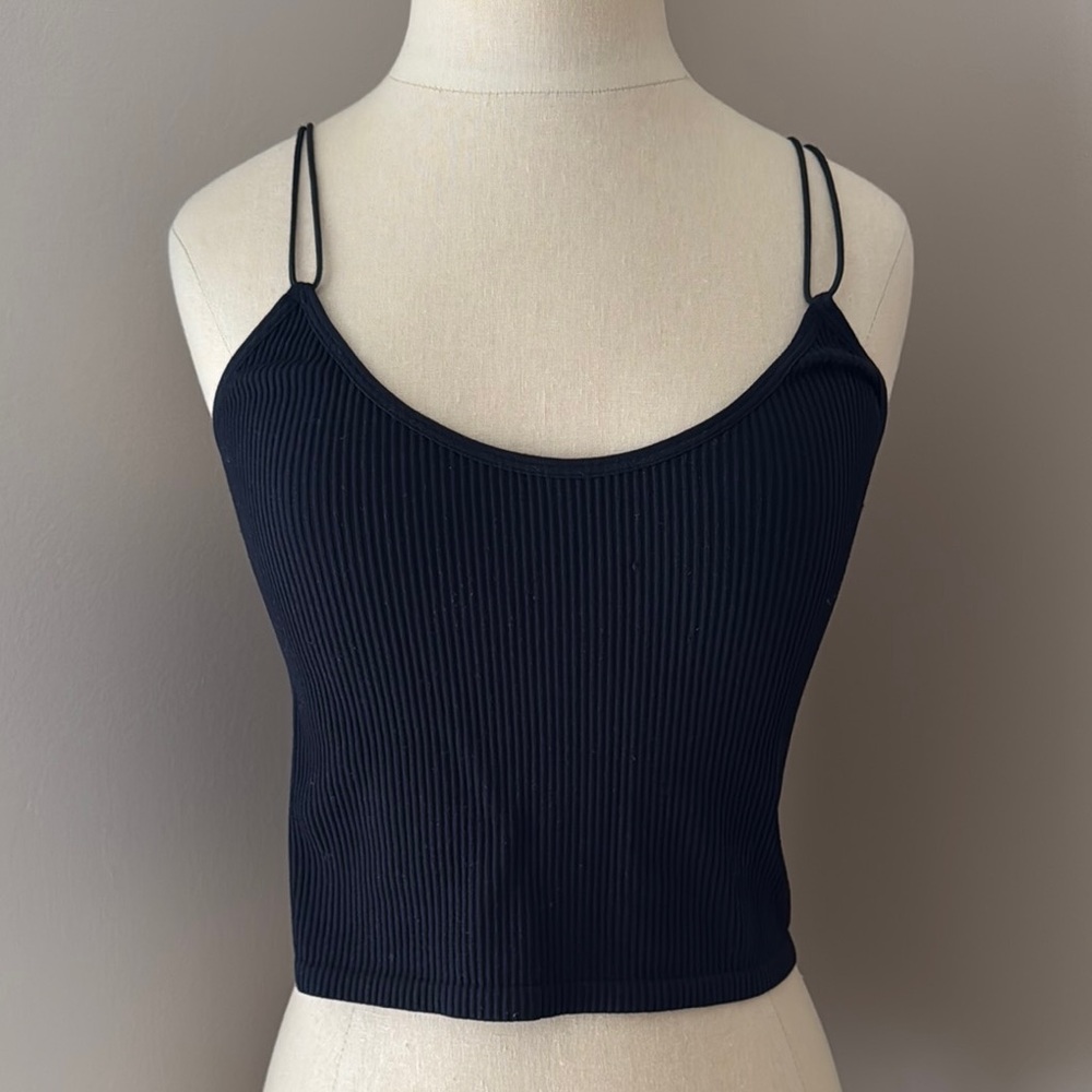Black Ribbed Women's Top